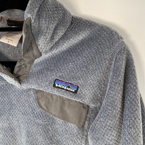 Patagonia Retool Cozy Popover Snap Sweatshirt Pale Blue w Pockets S - Picture 2 of 9